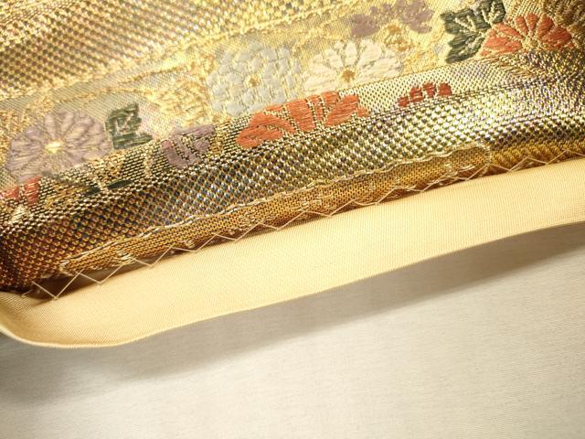 平和屋着物▼六通柄袋帯　遠山霞蒔絵文　彩箔　金糸　引箔　正絹　逸品　DABJ7226fe