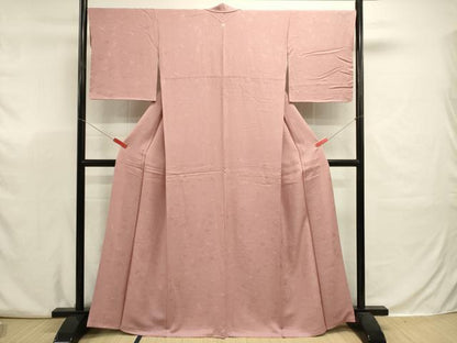 平和屋着物■上質な色無地　花唐草地紋　鴇浅葱色　正絹　逸品　DABJ9358ya