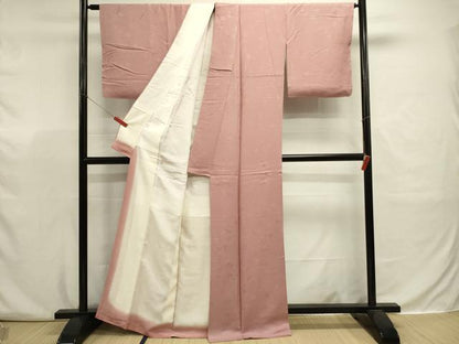 平和屋着物■上質な色無地　花唐草地紋　鴇浅葱色　正絹　逸品　DABJ9358ya