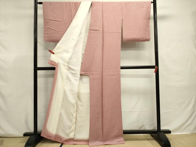 平和屋着物■上質な色無地　花唐草地紋　鴇浅葱色　正絹　逸品　DABJ9358ya