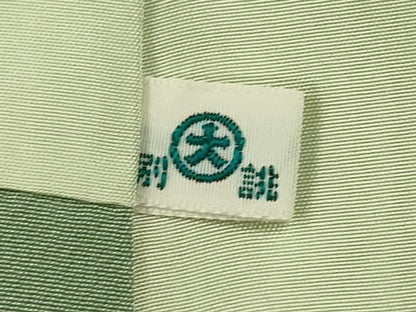 平和屋着物■上質な色無地　紗綾形地紋　山葵色　大丸扱い　正絹　逸品　DABJ9369ya