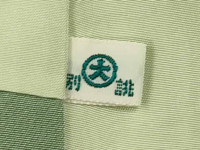 平和屋着物■上質な色無地　紗綾形地紋　山葵色　大丸扱い　正絹　逸品　DABJ9369ya
