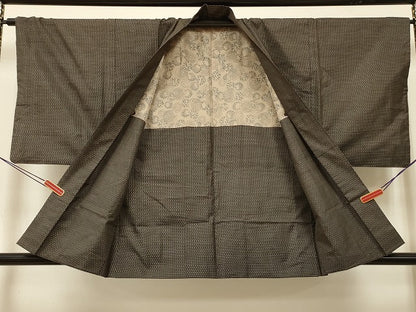 平和屋着物■男性　紬　アンサンブル　亀甲柄　正絹　逸品　DABJ9349ya
