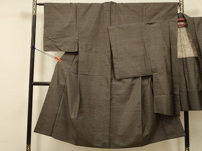 平和屋着物■男性　紬　アンサンブル　亀甲柄　正絹　逸品　DABJ9349ya