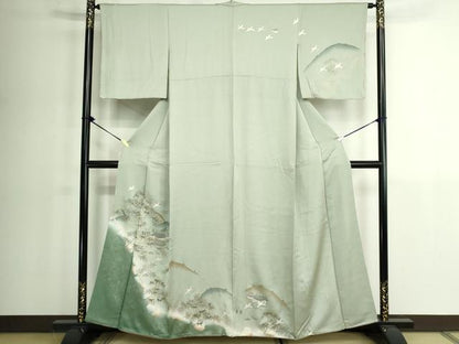 平和屋着物■訪問着　遠山風景文　暈し染め　金彩　正絹　逸品　DABK1306cd
