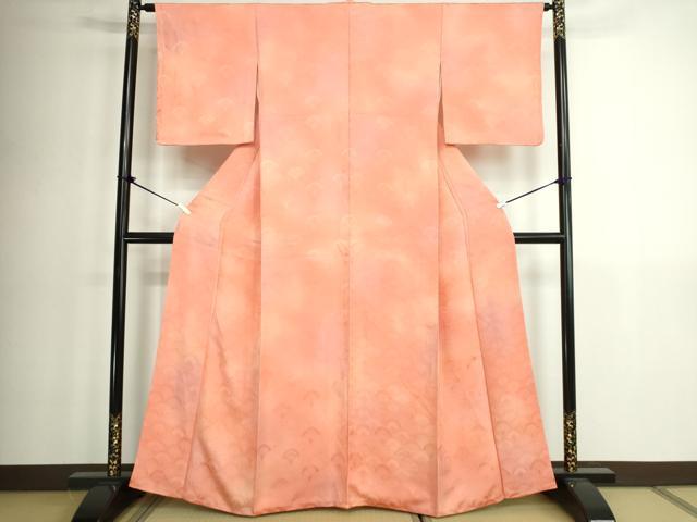 平和屋着物■上質な小紋　青海波花地紋　暈し染め　正絹　逸品　DABK1315cd