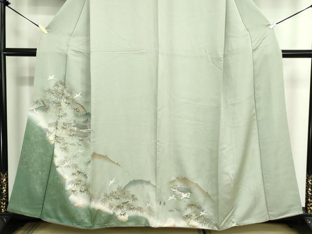 平和屋着物■訪問着　遠山風景文　暈し染め　金彩　正絹　逸品　DABK1306cd