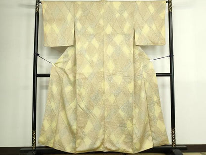 平和屋着物■上質な小紋　菱文　暈し染め　正絹　逸品　DABK1326cd
