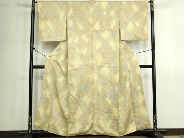 平和屋着物■上質な小紋　菱文　暈し染め　正絹　逸品　DABK1326cd
