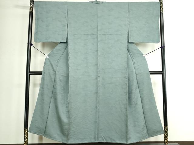 平和屋着物■上質な色無地　抽象地紋　秘色色　正絹　逸品　未使用　DABK1327cd