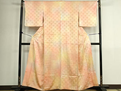 平和屋着物■上質な小紋　青海波花地紋　暈し染め　正絹　逸品　DABK1321cd