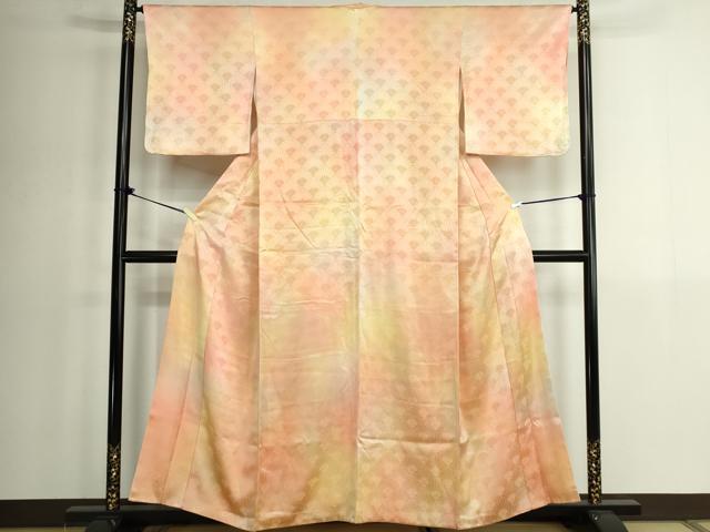 平和屋着物■上質な小紋　青海波花地紋　暈し染め　正絹　逸品　DABK1321cd