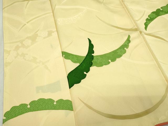 平和屋着物■上質な小紋　地紋起こし　雪芝文　正絹　逸品　DABK1317cd
