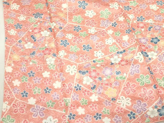 平和屋着物■上質な小紋　舞桜文　正絹　逸品　未使用　DABK1309cd