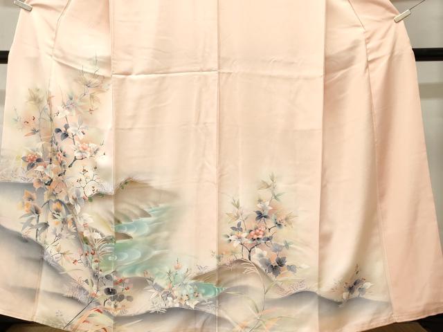 平和屋着物■訪問着　流水枝花文　暈し染め　金彩　正絹　逸品　CABM1541ev