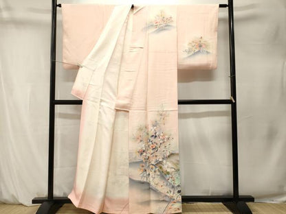 平和屋着物■訪問着　流水枝花文　暈し染め　金彩　正絹　逸品　CABM1541ev