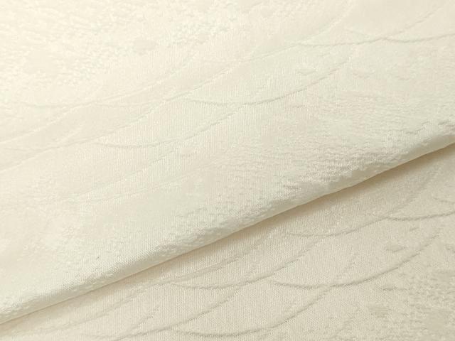 平和屋着物▼羽織・コート　白生地　反物　羽尺　芝花地紋　生成り色　逸品　未使用　DABK3648zy