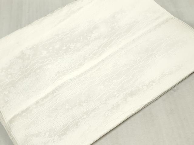 平和屋着物▼羽織・コート　白生地　反物　羽尺　芝花地紋　生成り色　逸品　未使用　DABK3648zy