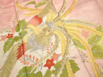 平和屋着物■訪問着　総刺繍　流水鳳凰文　暈し染め　金銀糸　正絹　逸品　DABK3404qa