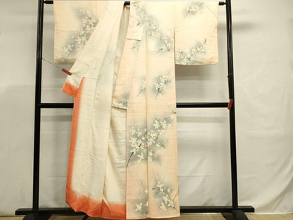 平和屋着物■上質な小紋　枝花文　暈し染め　正絹　逸品　DABJ5795qp