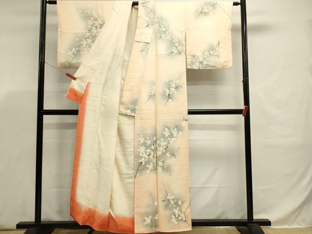 平和屋着物■上質な小紋　枝花文　暈し染め　正絹　逸品　DABJ5795qp