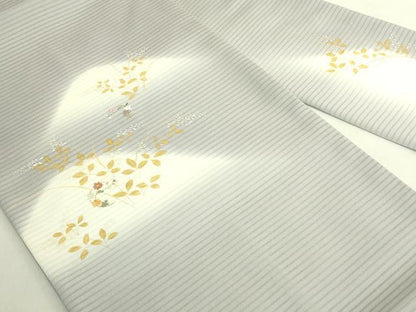 平和屋着物＊極上　夏物　絽塩瀬　九寸名古屋帯　刺繍　花丸文　金銀彩　五泉　反端付き　逸品　未使用　DZAC0428kh6