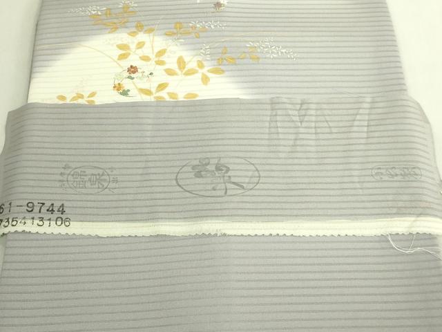 平和屋着物＊極上　夏物　絽塩瀬　九寸名古屋帯　刺繍　花丸文　金銀彩　五泉　反端付き　逸品　未使用　DZAC0428kh6