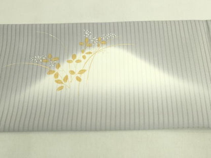 平和屋着物＊極上　夏物　絽塩瀬　九寸名古屋帯　刺繍　花丸文　金銀彩　五泉　反端付き　逸品　未使用　DZAC0428kh6