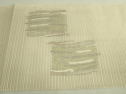 平和屋着物＊極上　夏物　絽綴れ　八寸名古屋帯　霞文　金銀糸　逸品　未使用　DZAC0440kh6