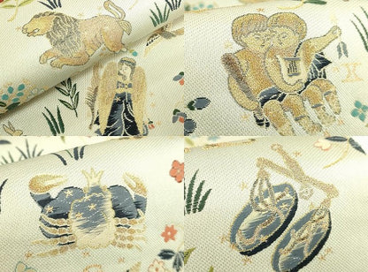 平和屋着物●極上　西陣　六通柄袋帯　唐織　星座　金糸　証紙付き　逸品　未使用　DZAC0404kh6