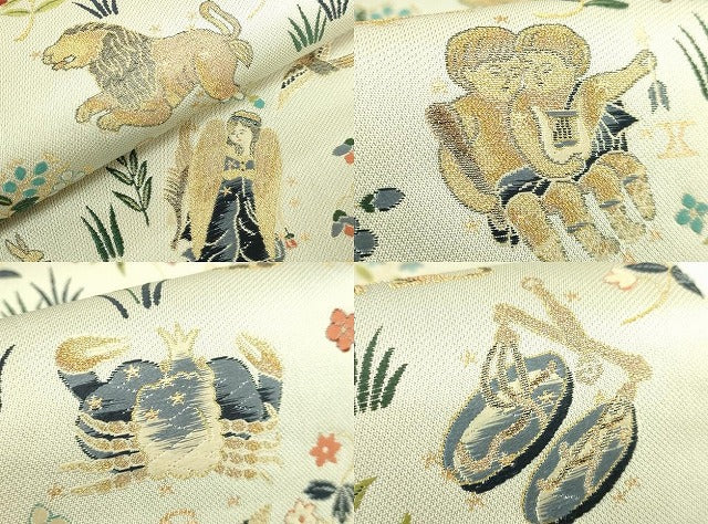 平和屋着物●極上　西陣　六通柄袋帯　唐織　星座　金糸　証紙付き　逸品　未使用　DZAC0404kh6