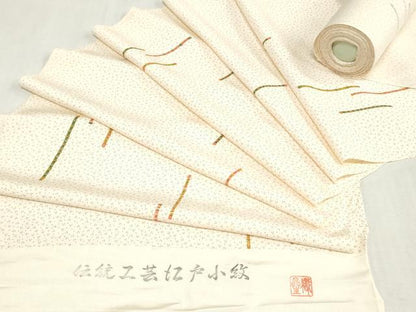平和屋着物▼江戸小紋　反物　着尺　作家物　笛　逸品　DABK3678zy