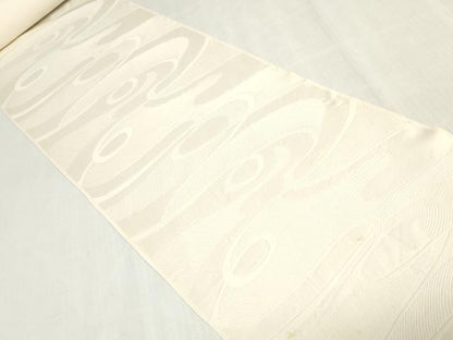 平和屋着物▼白生地　反物　着尺　流水地紋　生成り色　逸品　未使用　DABK3687zy