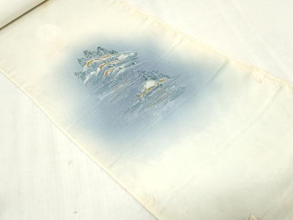 平和屋着物▼付下げ　反物　着尺　風景文　暈し染め　金彩　逸品　未使用　DABK3711zy