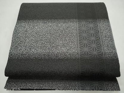 平和屋着物●両面　両方向　全通柄袋帯　吉祥蝶文　黒地　金糸　正絹　逸品　CABM9602hy