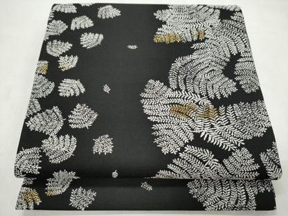 平和屋着物●両面　両方向　全通柄袋帯　吉祥蝶文　黒地　金糸　正絹　逸品　CABM9602hy