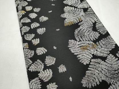 平和屋着物●両面　両方向　全通柄袋帯　吉祥蝶文　黒地　金糸　正絹　逸品　CABM9602hy
