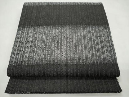 平和屋着物●両面　両方向　全通柄袋帯　吉祥蝶文　黒地　金糸　正絹　逸品　CABM9602hy