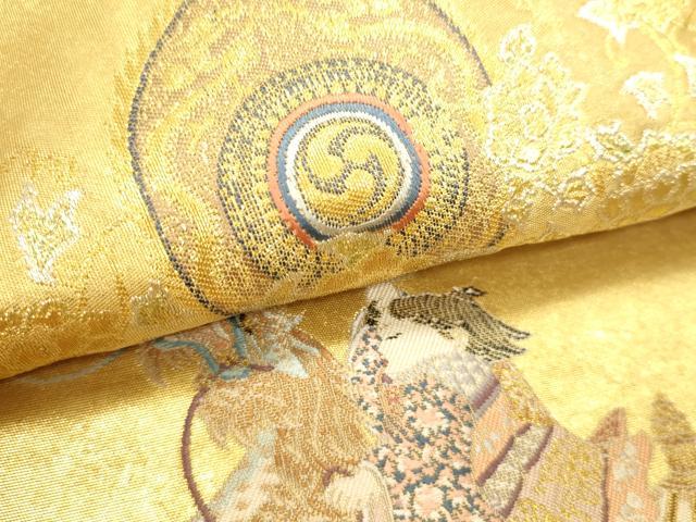 平和屋本店●加賀友禅の巨匠　初代　由水十久　西陣　長嶋成織物　ながしま帯　太鼓柄袋帯　麒麟児　本金箔　瀞金錦　正絹 逸品 DABJ6484sf