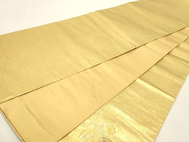 平和屋本店●加賀友禅の巨匠　初代　由水十久　西陣　長嶋成織物　ながしま帯　太鼓柄袋帯　麒麟児　本金箔　瀞金錦　正絹 逸品 DABJ6484sf