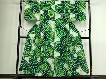 平和屋着物∴夏物　浴衣　有松鳴海絞り　渦　綿　逸品　未使用　DABK1347cd