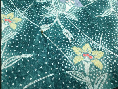平和屋着物∴夏物　浴衣　有松鳴海絞り　草花文　綿　逸品　DABK1348cd