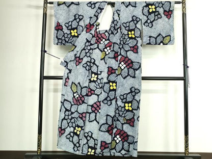 平和屋着物∴夏物　浴衣　有松鳴海絞り　草花文　綿　逸品　DABK1360cd