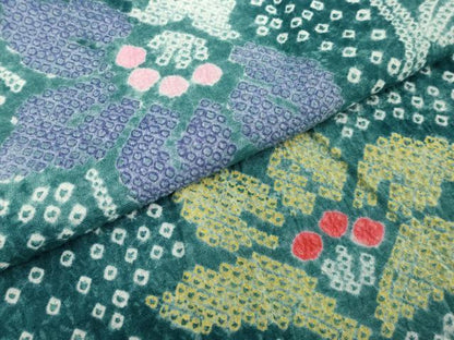 平和屋着物∴夏物　浴衣　有松鳴海絞り　草花文　綿　逸品　DABK1348cd