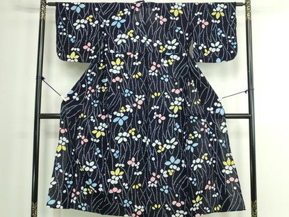 平和屋着物∴夏物　浴衣　有松鳴海絞り　舞花文　綿　逸品　DABK1365cd