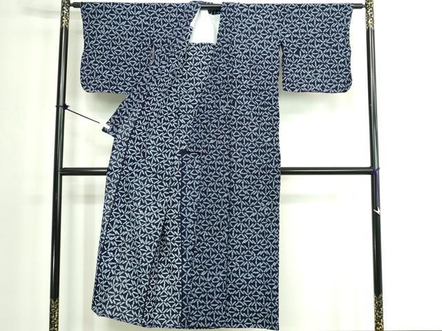 平和屋着物∴夏物　浴衣　有松鳴海絞り　抽象文様　綿　逸品　DABK1366cd