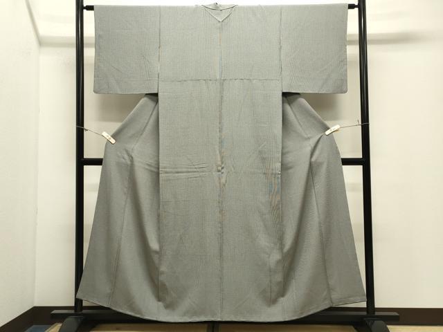 平和屋着物●江戸小紋　作家物　角通し　黒地　正絹　逸品　CABM4965gh