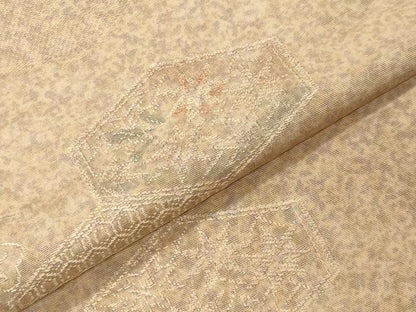 平和屋着物●上質な小紋　地紋起こし　亀甲花文　正絹　逸品　CABM4987gh