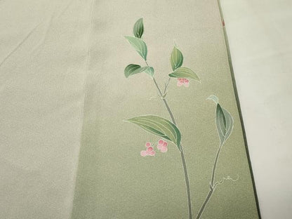 平和屋着物●京友禅伝統工芸士　坂東峰彩　訪問着　南天文　暈し染め　正絹　逸品　CABM4989gh