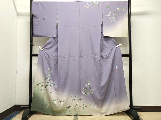 平和屋着物●京友禅伝統工芸士　坂東峰彩　訪問着　南天文　暈し染め　正絹　逸品　CABM4989gh